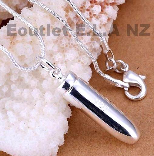 35mm BULLET SILVER NECKLACE-47cm